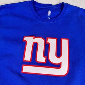 NFL Pro Line NY Giants Sweatshirt Mens 2XL Pullover Blue Embroidered Logo